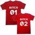 Парные футболки "BITCH 01 &amp; BITCH 02"